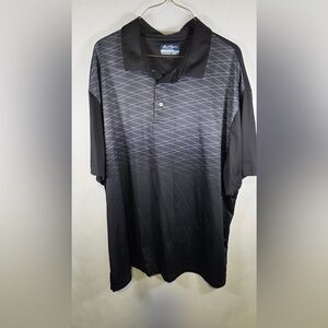 Ben Hogan Performance Men’s Black Geo Print Short Sleeve Golf Polo T-Shirts: 2XL